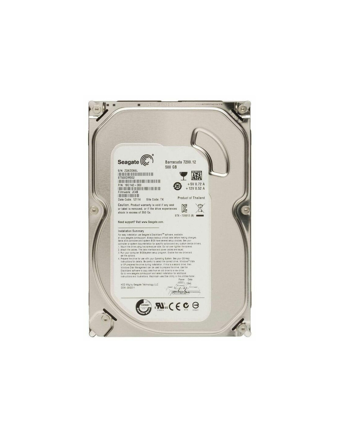 Disco Rígido Seagate Reacondicionado 500GB SATA ST500DM002 - 7200 RPM - 6 Meses Garantia