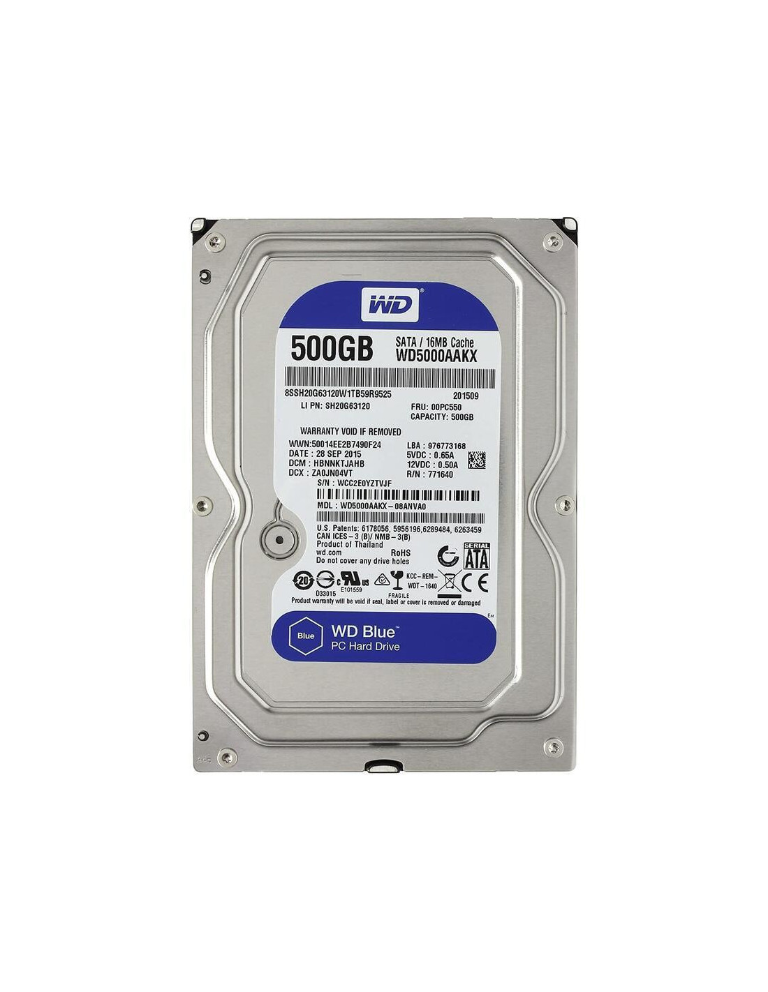 Disco Rígido Western Digital 500GB SATA WD5000AAKX Reacondicionado