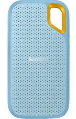 Disco SanDisk Extreme Portable V2 SSD encriptado 2TB externo USB 3.2 Gen 2 256-bits AES azul, SDSSDE61-2T00-G25B