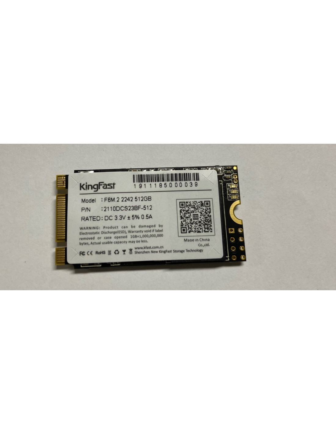 Disco SSD Kingfast M.2 512GB B&M 2242 - Ideal p/ Portáteis