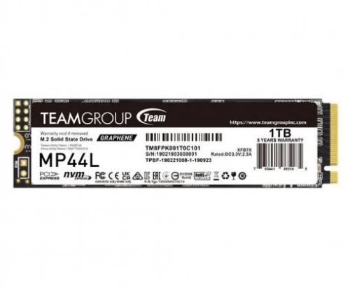 Disco SSD Team Group M.2 PCIe 4.0 NVMe 1TB MP44L-5000R/4500W-525/550K IOPS c/dissip Grafeno