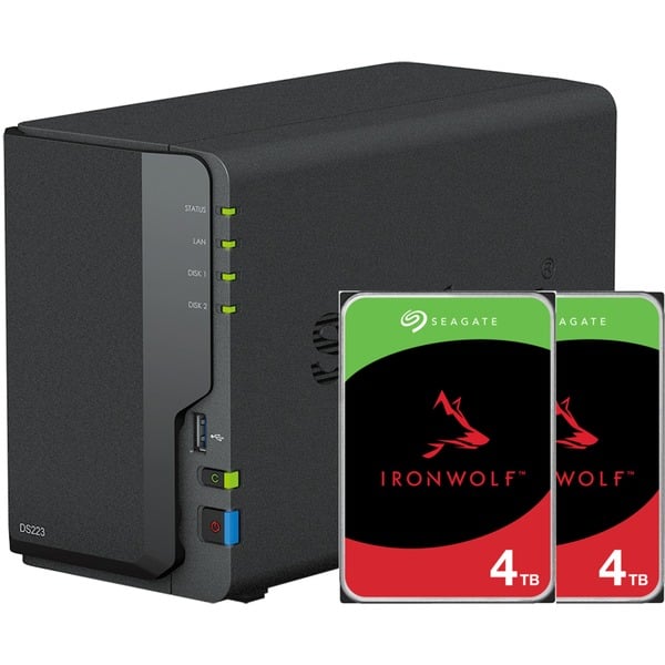 DiskStation DS223 incl. 2x Seagate IronWolf 4 TB harde schijf nas