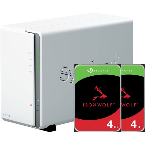 DiskStation DS223j incl. 2x Seagate IronWolf 4 TB harde schijf nas