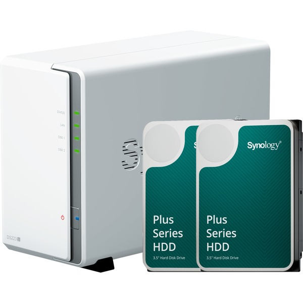 DiskStation DS223j incl. 2x Synology Plus 4 TB harde schijf nas