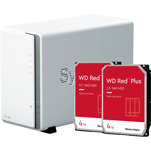 DiskStation DS223j incl. 2x WD Red Plus 4 TB harde schijf nas