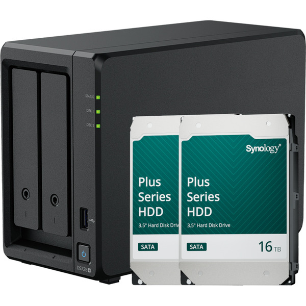 DiskStation DS725+ incl. 2x Synology HAT3310 16 TB harde schijf nas