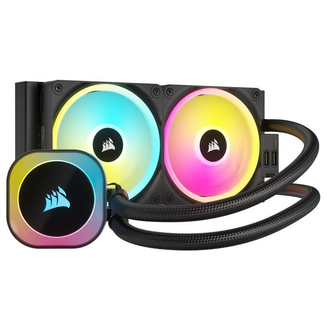 Dissipatore a Liquido Corsair iCUE Link H100I RGB – AIO da 240 mm – Ventole QX120 RGB, Socket Intel LGA 1700, AMD AM5, Hub di Sistema iCUE Link Incluso, Nero