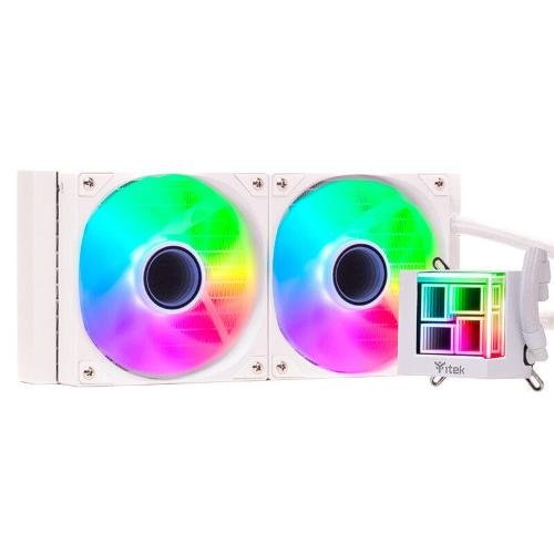 Dissipatore a liquido Itek HYDRO CUBE 240W – 240mm- Skt Universale- PWM fan- ARGB- White Edition