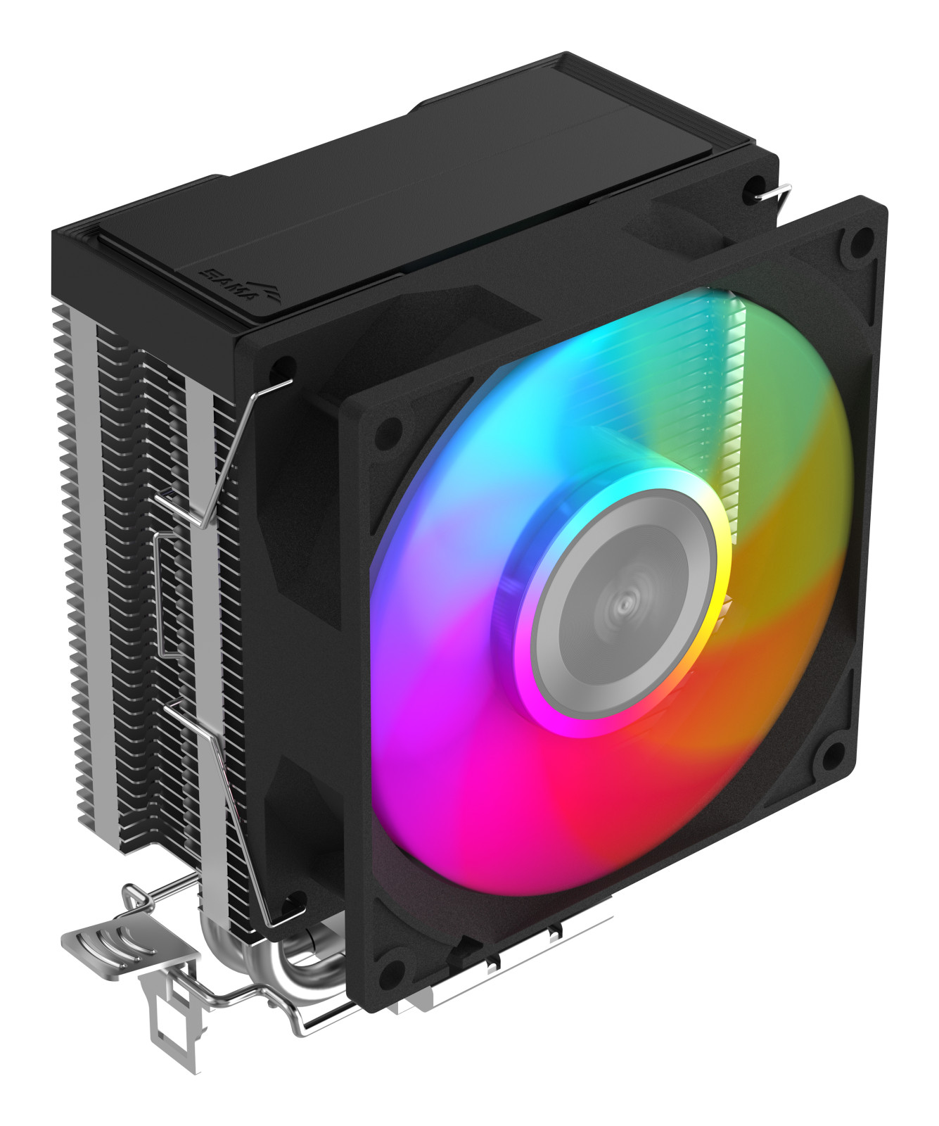Dissipatore ad Aria SAMA X20 – ventola RGB da 92mm, ideale per PC Compatti, finitura in metallo grezzo, Grigio/Nero