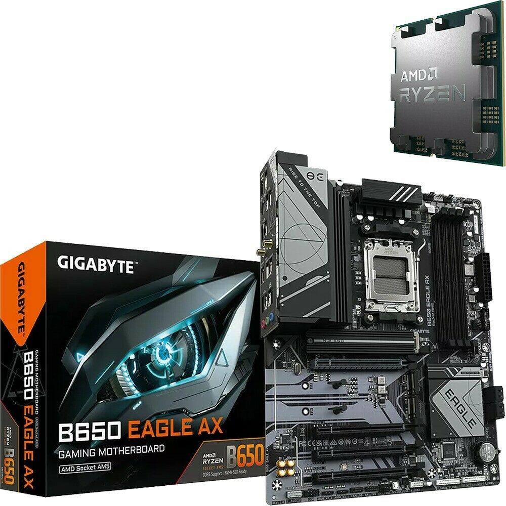 Duo AMD Ryzen 5 7500X3D (Tray) + GIGABYTE B650 EAGLE AX