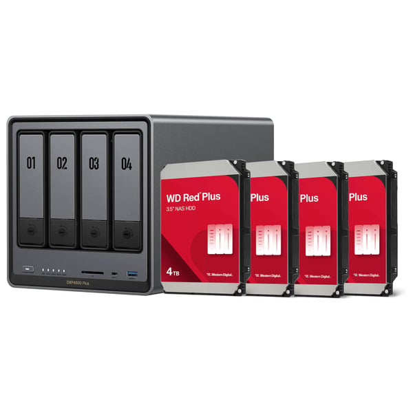 DXP4800 Plus incl. 4x WD Red Plus 4 TB harde schijf nas