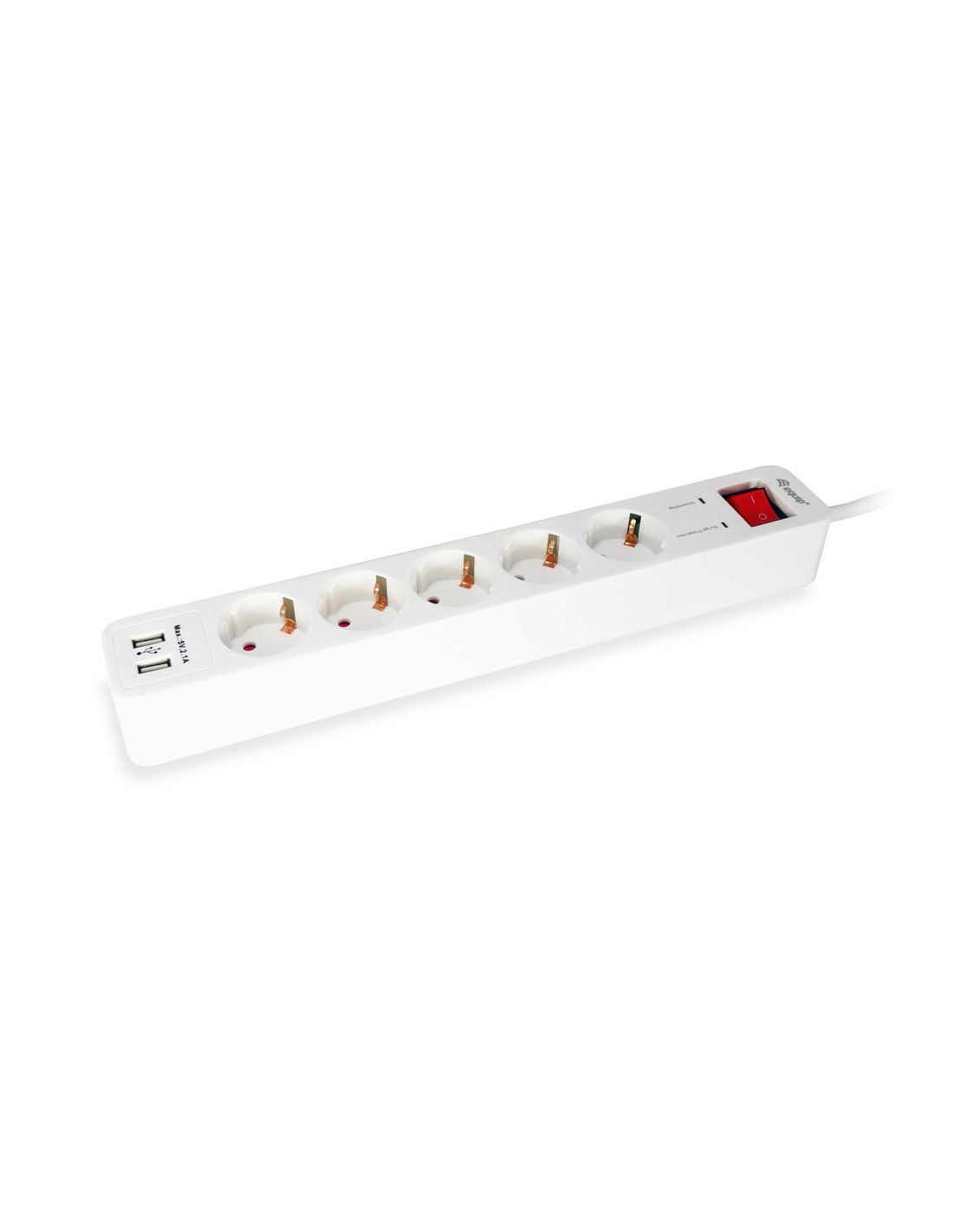 Equip 5-Outlet Power Strip with 2 x USB