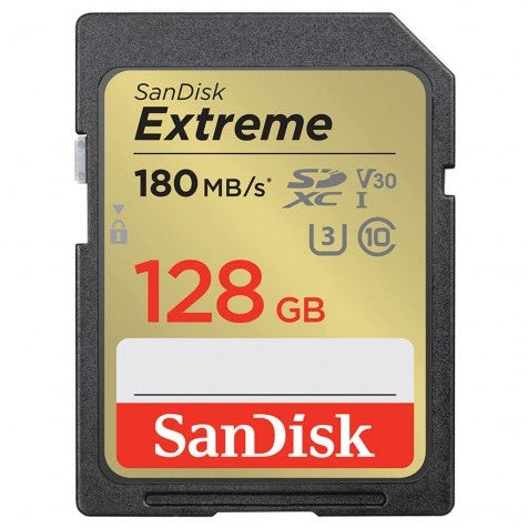 Extreme PRO 128GB SDXC Memory Card + 2 years RescuePRO Deluxe up to 200MB/s & 90MB/s Read/Write speeds, UHS-I, Class 10, U3, V30
