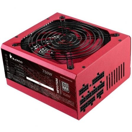 Fonte Alim. MARS GAMING MPVU750M, 750W FULL-MODULAR PSU 80PLUS SILVER,  87% EF, AI-RPM 14CM FAN, RED