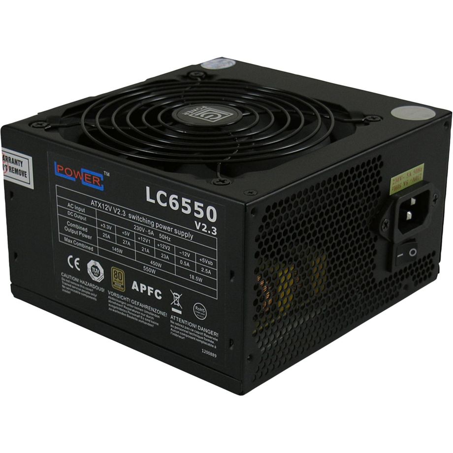 Fonte de Alimentação 550W PFC 80 PLUS Bronze (ventoinha 120 mm) - LC-POWER