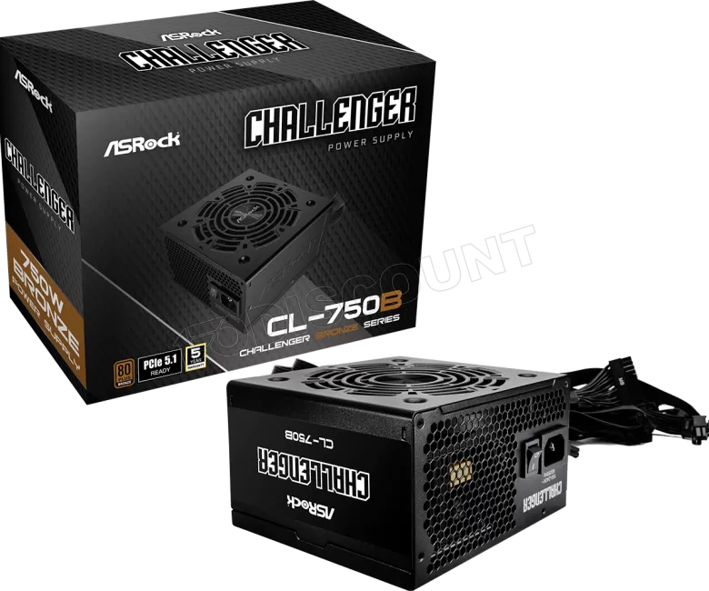 Fonte de Alimentação ASROCK CL-750B - 750W, 80 PLUS Bronze, PFC Ativo