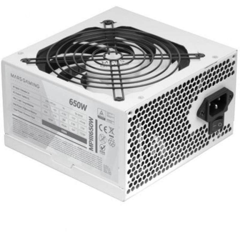Fonte de Alimentação ATX 650W 20+4 pin MPIII650 (Branco) - MARS GAMING