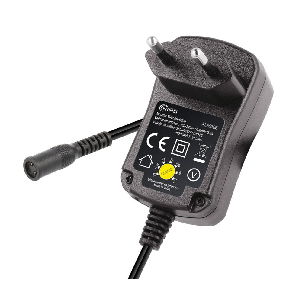 FONTE DE ALIMENTAÇÃO ELETRÓNICA 12V 600MAH 7,2W COM SELETOR AJUST