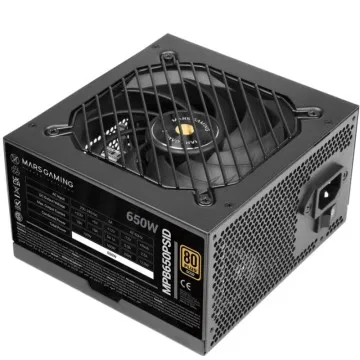 Fonte de alimentação Mars Gaming MPB650PSID / 650W / Ventoinha de 12cm / Certificação 80 Plus Gold