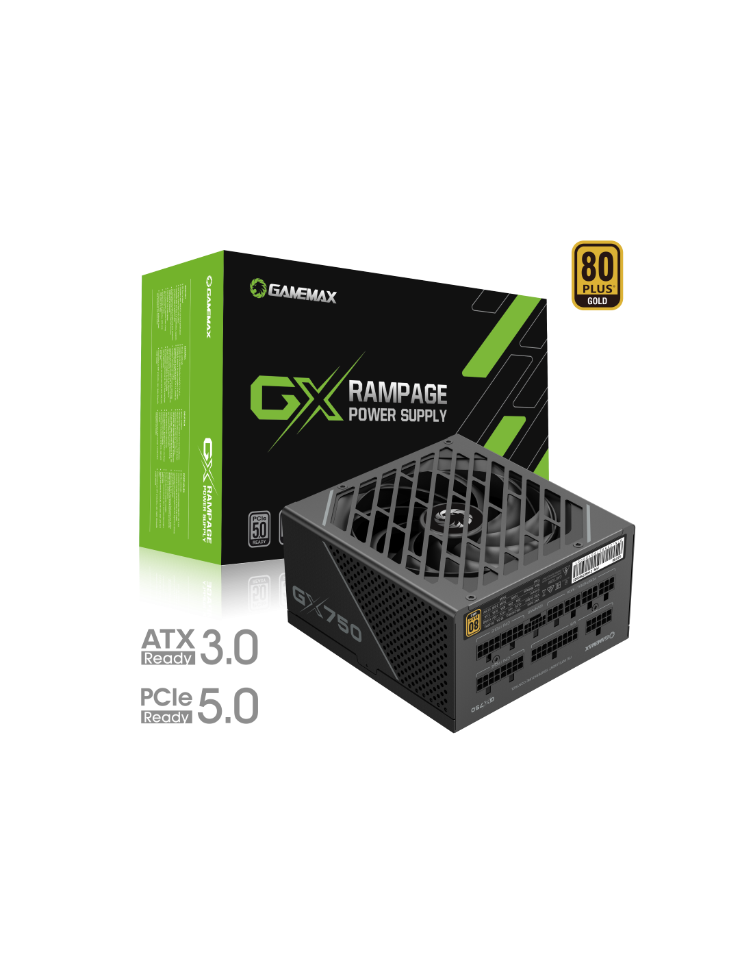 Fonte Gamemax GX-750 PRO BK (ATX 3.0) 750W 80+ Gold PCIe 5.0