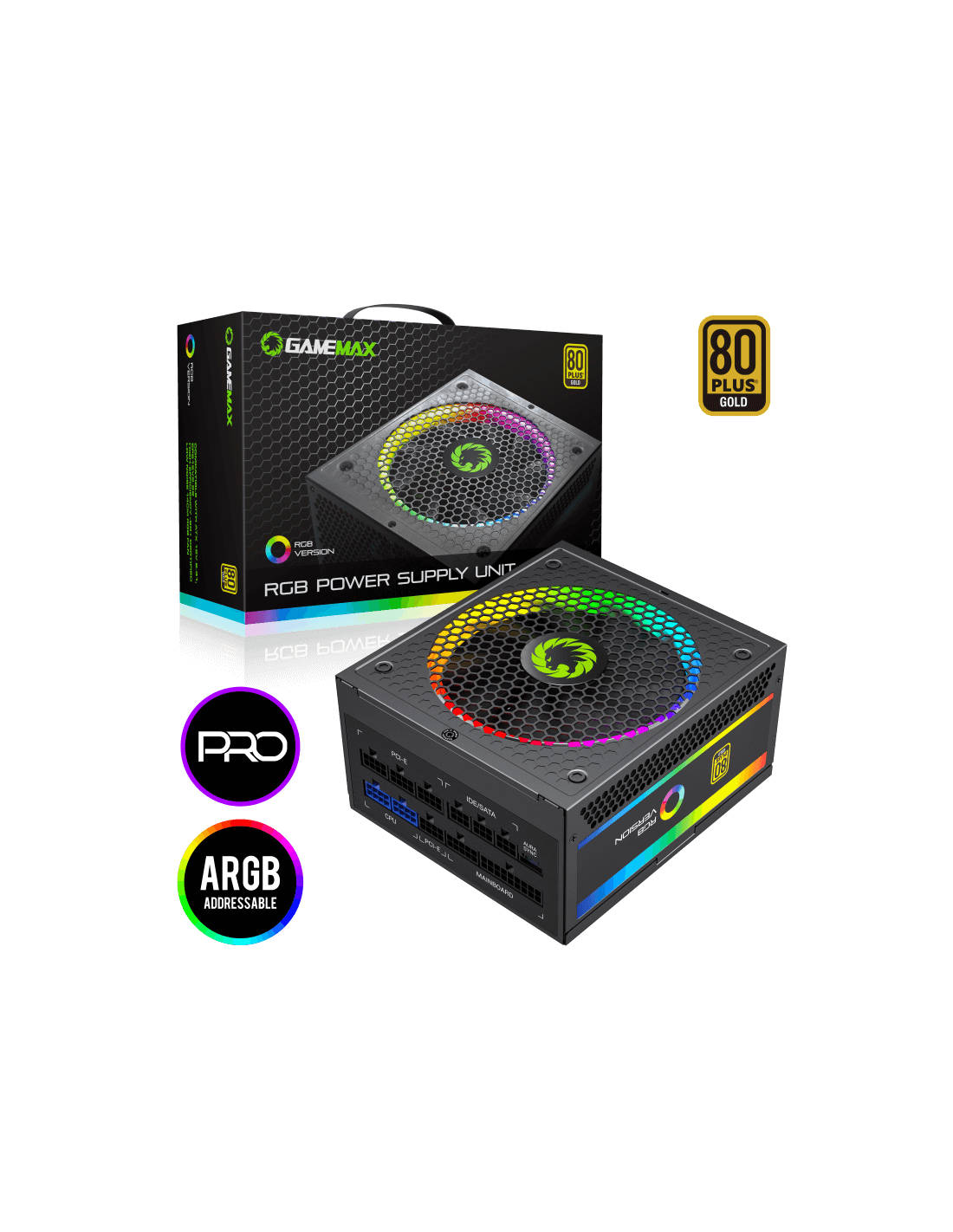 Fonte Gamemax RGB-850PRO 850W 80+ Gold, Totalmente Modular, ARGB