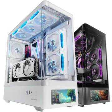 Gabinete gamer torre média branco Mars Gaming MC-LCDPRO/