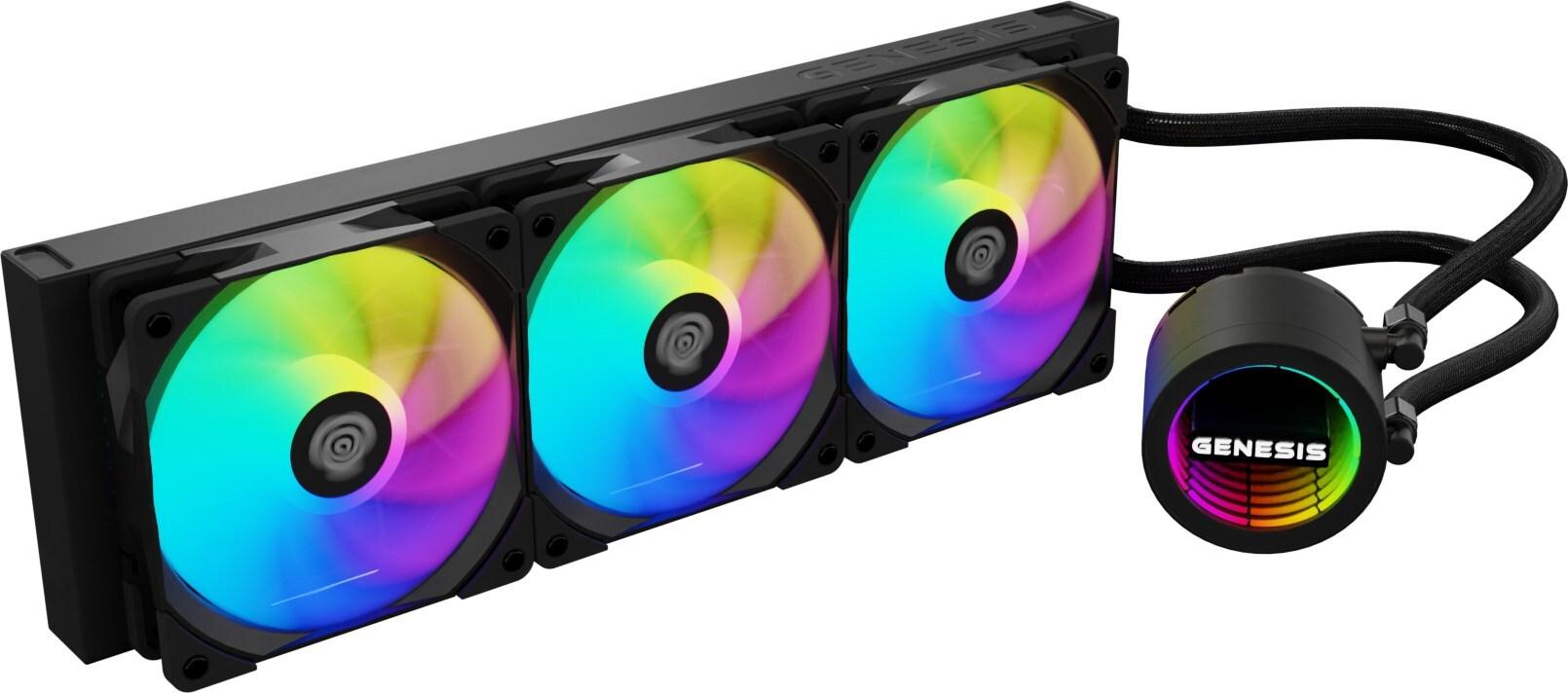 Genesis Hydria 360 ARGB AiO CPU-Wasserkühlung 360 mm 3x 120 mm Lüfter Schwarz