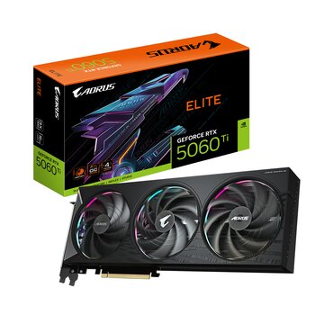 GigaByte AORUS GeForce RTX 5060 Ti ELITE 16G Scheda Grafica – 16 GB GDDR7, 128 bit, PCI-E 5.0, 2722 MHz Frequenza del core, 3 x DisplayPort, 1 x HDMI, GV-N506TAORUS E-16GD