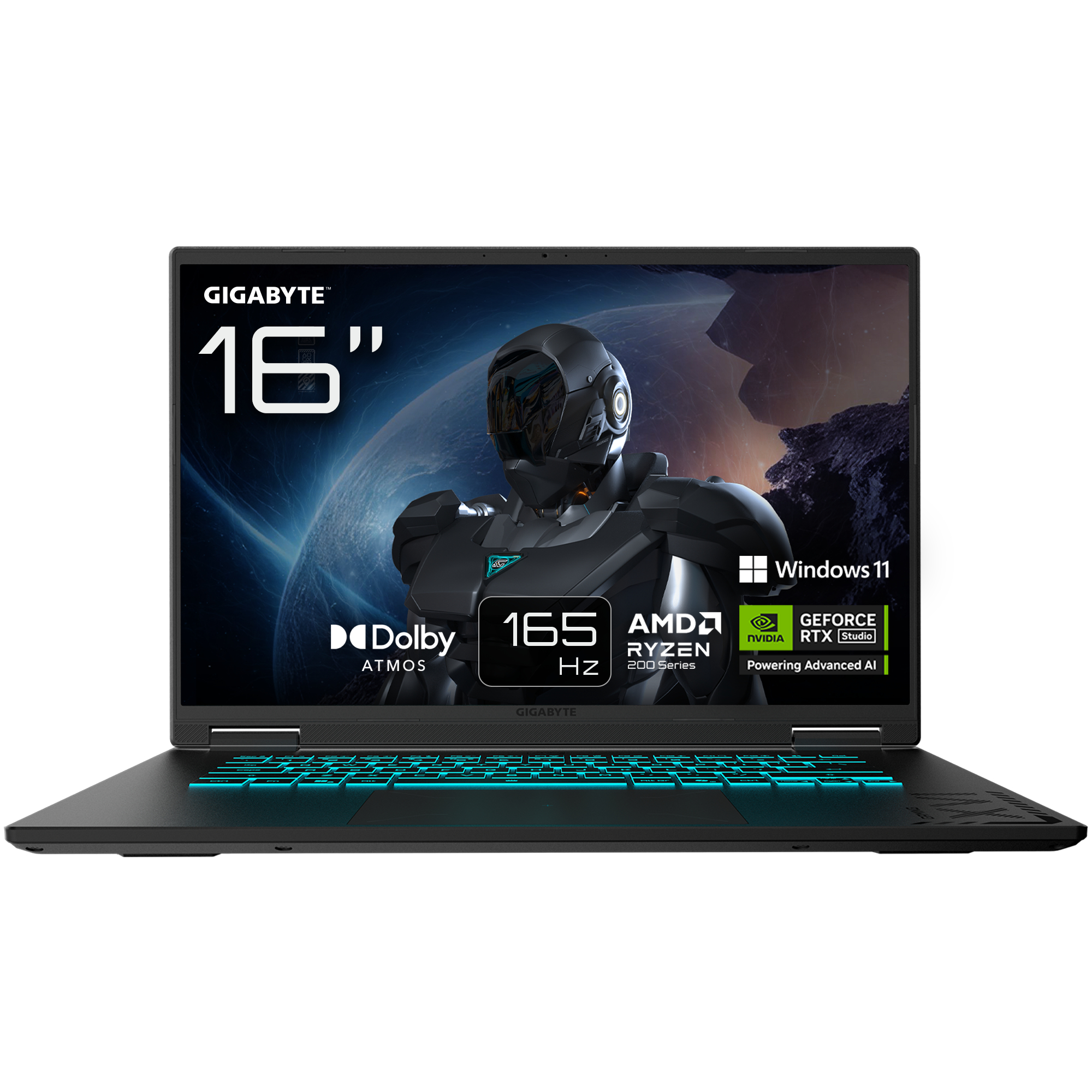 GIGABYTE Gaming A16 3WHK3DE894SH, Black Steel Gaming Laptop, Ryzen 7 260, RTX 5070