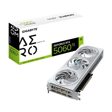 GigaByte GeForce RTX 5060 Ti AERO OC 16G Scheda Grafica – 16 GB GDDR7, 128 bit, PCI-E 5.0, 2647MHz Frequenza Core, 3 x DisplayPort, 1 x HDMI, GV-N506TAERO OC-16GD
