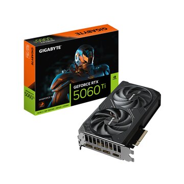 GigaByte GeForce RTX 5060 Ti WINDFORCE 16G Scheda Grafica – 16 GB GDDR7, 128 bit, PCI-E 5.0, 2572 MHz Frequenza del core, 3 x DisplayPort, 1 x HDMI, GV-N506TWF2-16GD