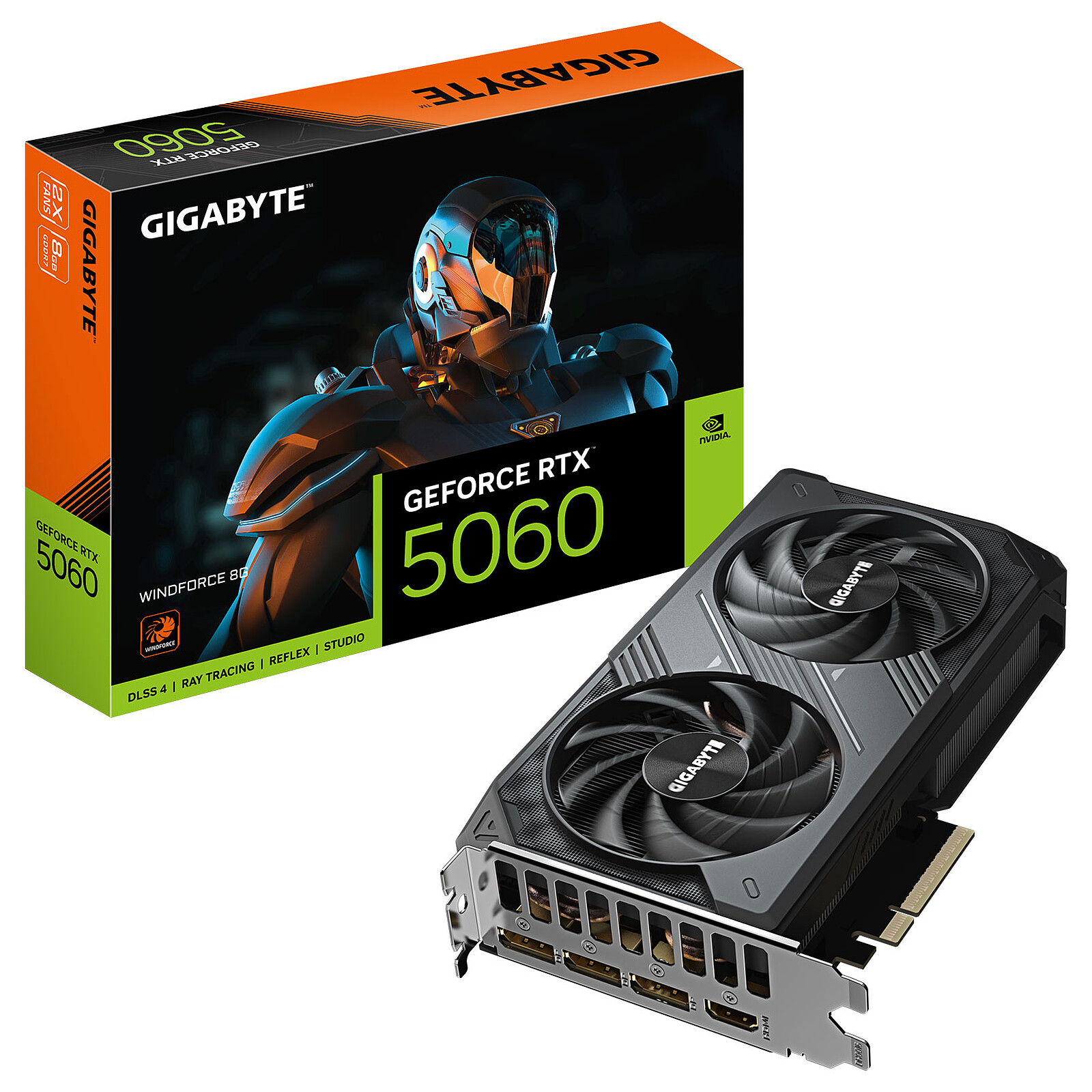 GIGABYTE GeForce RTX 5060 WindForce 2 - 8GB GDDR7 RAM - Grafikkarte