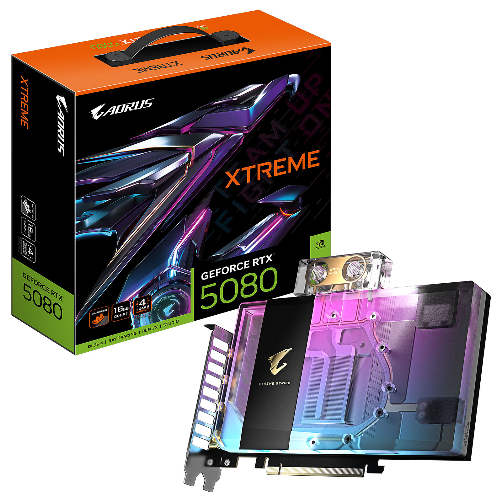 GIGABYTE GeForce RTX 5080 AORUS Xtreme WaterForce WB - 16GB GDDR7 RAM - Grafikkarte