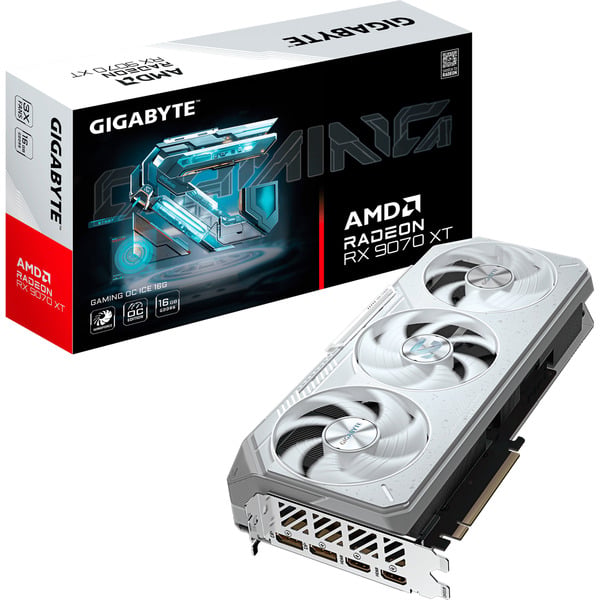 GIGABYTE Radeon RX 9070 XT GAMING OC ICE - 16GB GDDR6 RAM - Grafikkarte