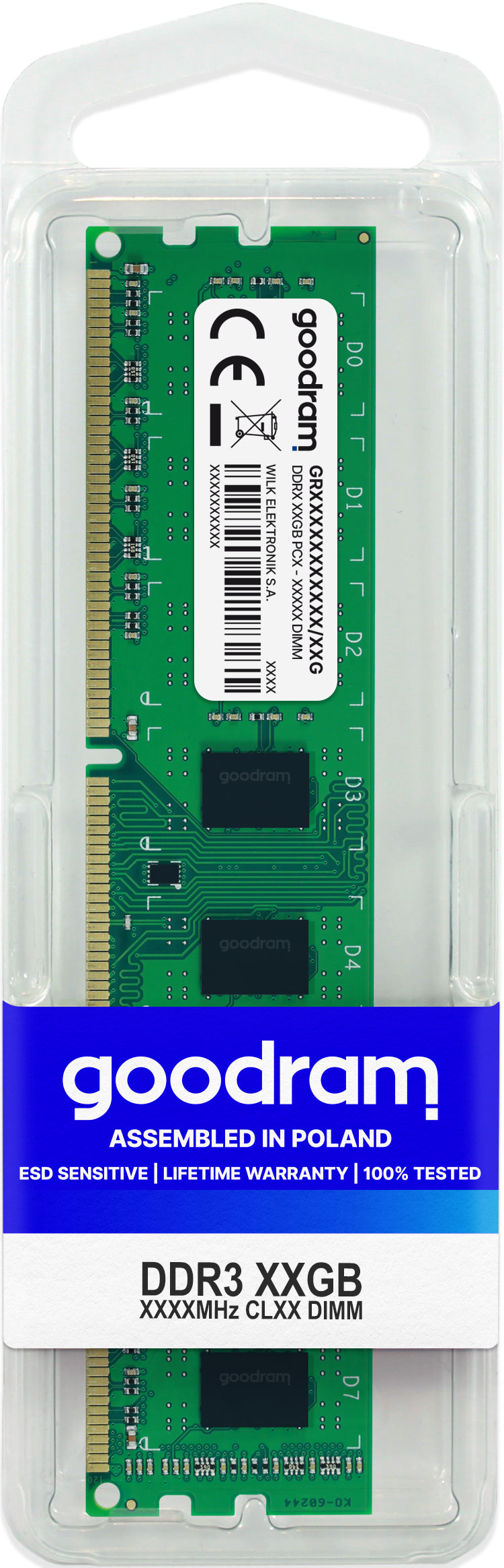 Goodram GR1600D3V64L11/8G módulo de memória 8 GB 1 x 8 GB DDR3 16