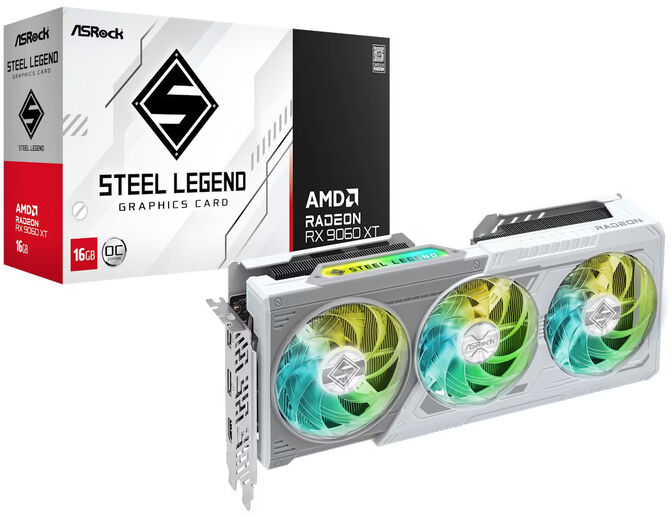 Gráfica ASRock Radeon RX 9060 XT Steel Legend OC 16GB GDDR6