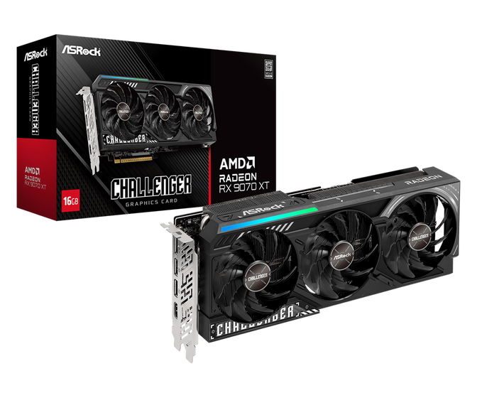 Gráfica ASRock Radeon RX 9070 XT Challenger 16GB GDDR6