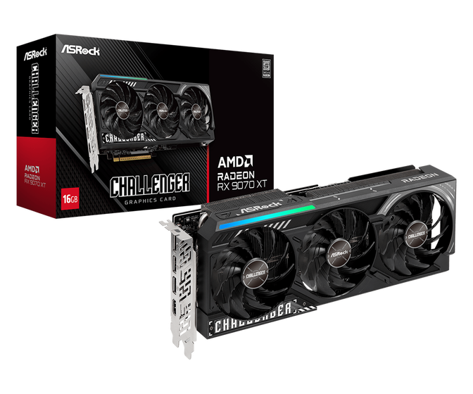 Gráfica ASRock Radeon RX 9070 XT Challenger 16GB GDDR6