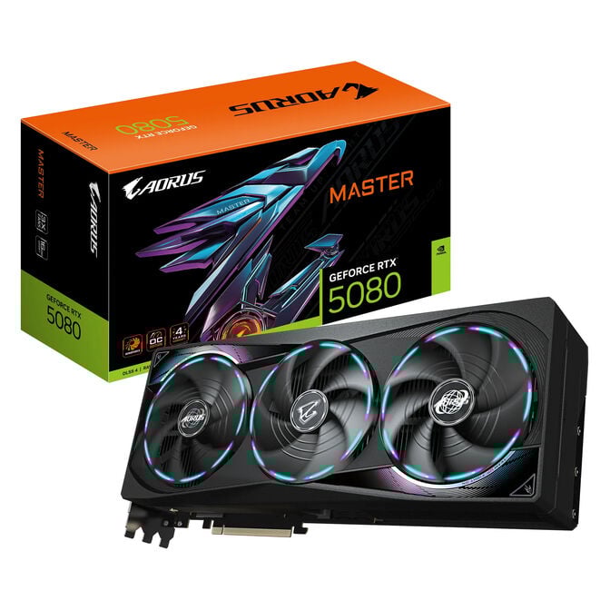 Gráfica Gigabyte GeForce® RTX 5080 Aorus Master 16GB GDDR7 DLSS4