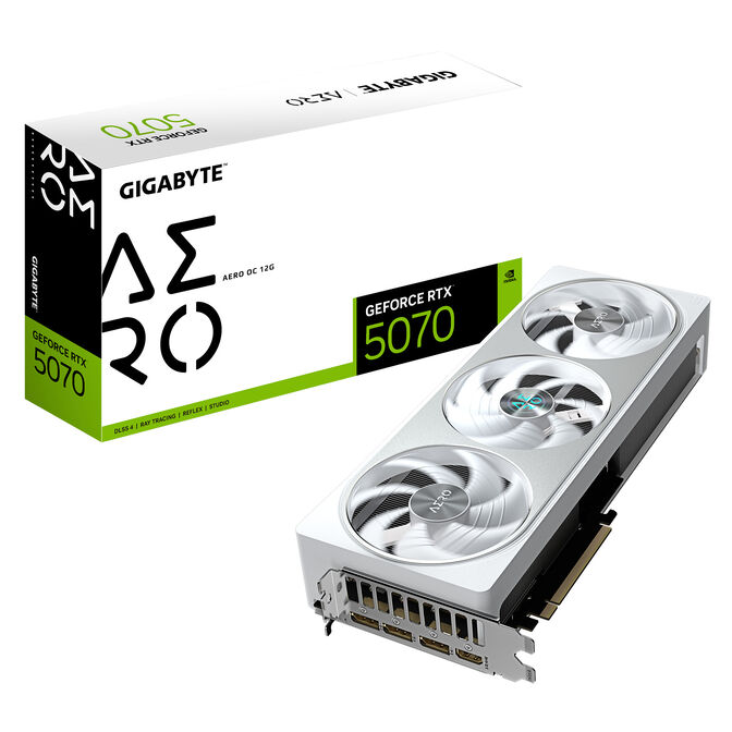 Gráfica Gigabyte GeForce® RTX 5070 Aero OC 12GB GDDR7 DLSS4