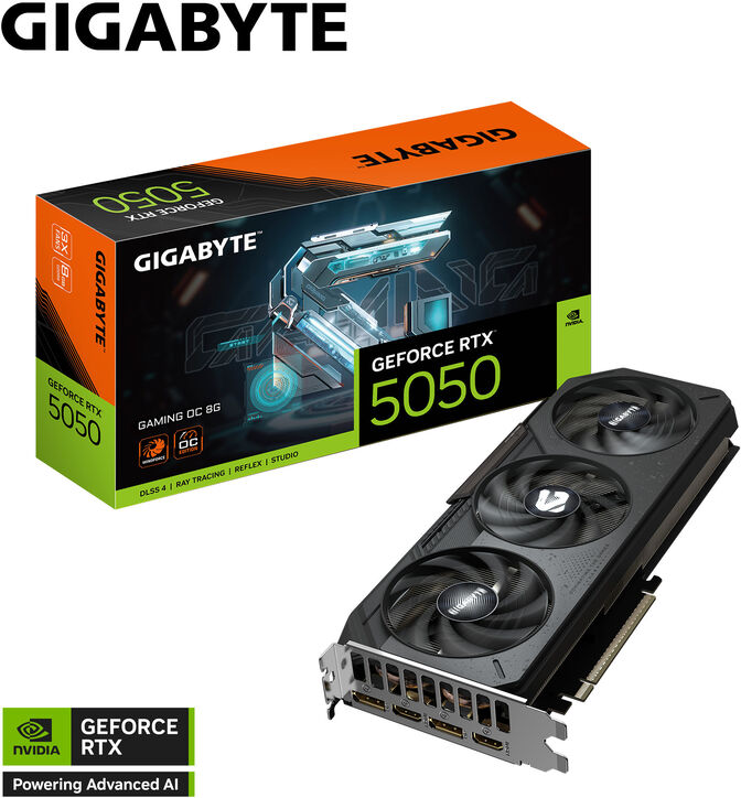 Gráfica Gigabyte GeForce® RTX 5050 Gaming OC 8GB GDDR6 DLSS4