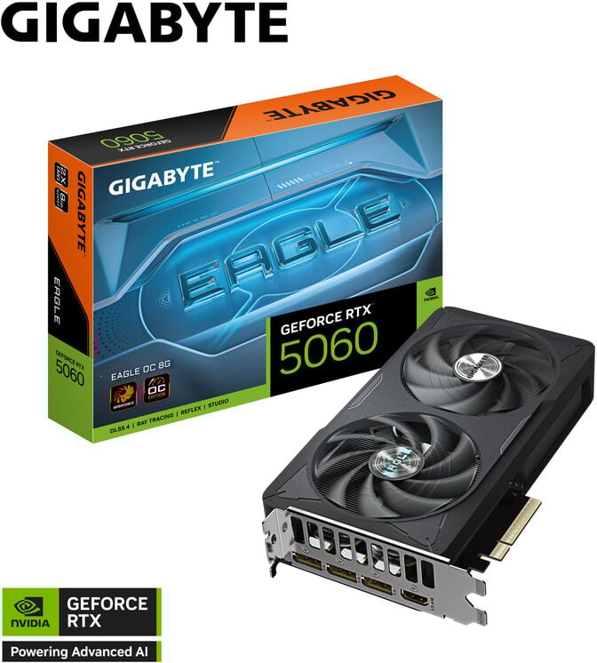 Gráfica Gigabyte GeForce® RTX 5060 Eagle OC 8GB GDDR7 DLSS4