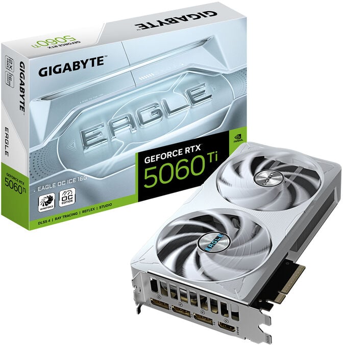 Gráfica Gigabyte GeForce® RTX 5060 Ti Eagle OC Ice 16GB GDDR7 DLSS4
