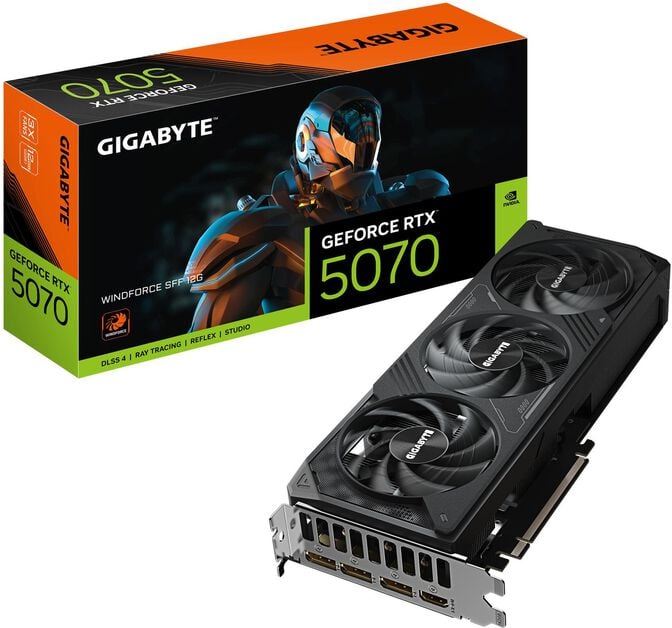 Gráfica Gigabyte GeForce® RTX 5070 WindForce 3 12GB GDDR7 DLSS4