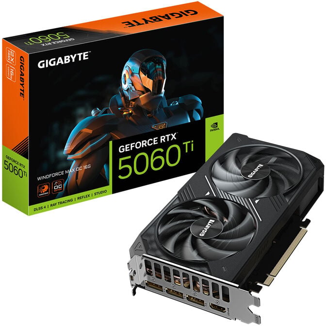 Gráfica Gigabyte GeForce® RTX 5060 Ti WindForce Max OC 16GB GDDR7 DLSS4