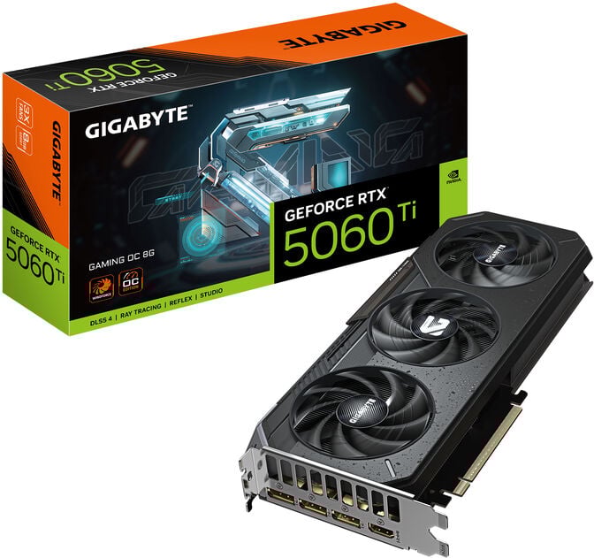 Gráfica Gigabyte GeForce® RTX 5060 Ti Gaming OC 8GB GDDR7 DLSS4