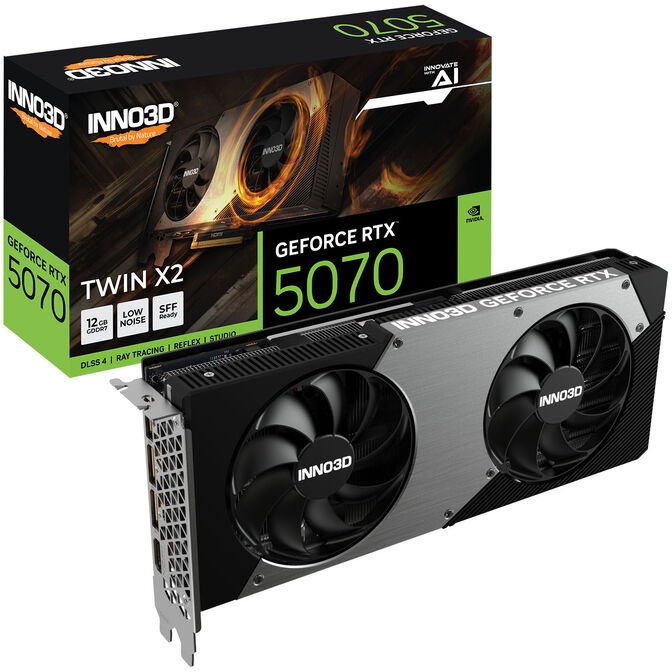 Gráfica Inno3D GeForce® RTX 5070 Twin X2 12GB GDDR7 DLSS4