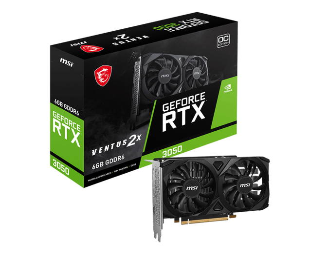 Gráfica MSI GeForce® RTX 3050 VENTUS 2X E OC 6GB GDDR6