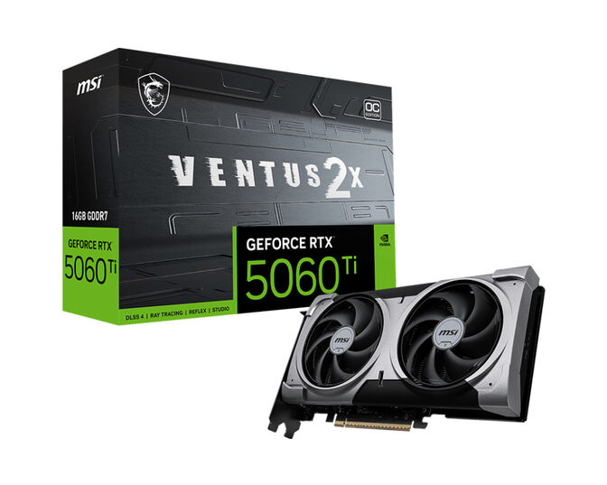 Gráfica MSI GeForce® RTX 5060 Ti VENTUS 2X OC PLUS 16GB GDDR7 DLSS4