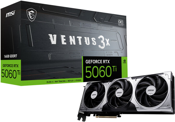 Gráfica MSI GeForce® RTX 5060 Ti VENTUS 3X OC 16GB GDDR7 DLSS4